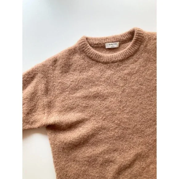 Aritzia BABATON Calvin Camel Tan Mohair Alpaca Knit Crew Neck Sweater, Size M - Picture 8 of 16